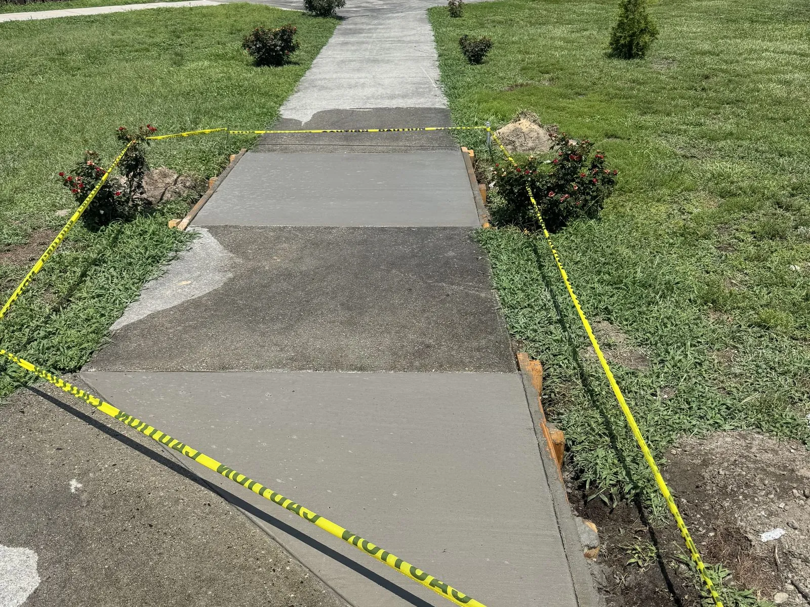 Sidewalk after concrete pour
